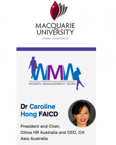 Macquarie University Dr Caroline Hong Women Leader