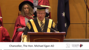 Chancellor Hon Michael Egan AO  Macquarie University