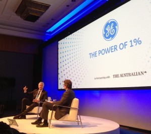 Jeff Immelt CEO of Global Ge in Sydney talking about The Power of 1%